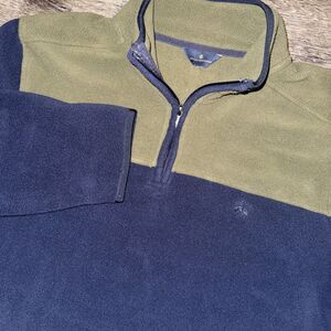 Brooks Brothers‎ Mens Blue 1/4 Zip Pullover Fleece Sweater Size XL